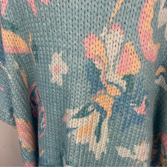 Anthropologie Elora Knit Tassel Kimono Poncho Wrap Chunky Cable Knit - Picture 8 of 16